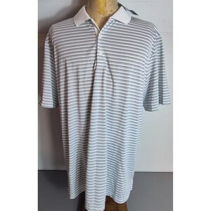 Adidas Golf Mens Performance Polo Shirt XL White Gray Black Striped NEW NWT